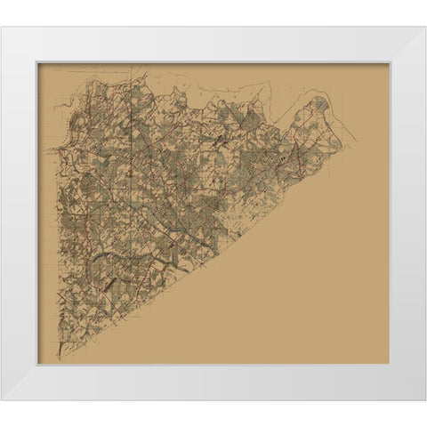 Prince George County Virginia - 1864 White Modern Wood Framed Art Print by Unknown
