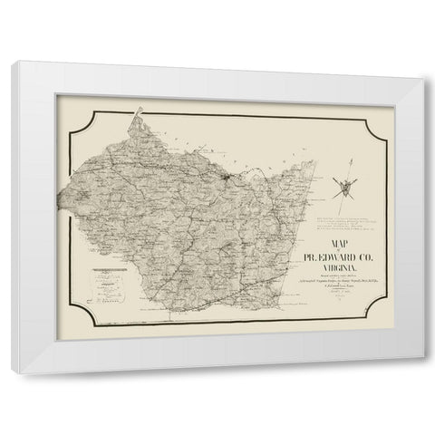 Prince Edward County Virginia - Cassell 1864 White Modern Wood Framed Art Print by Cassell