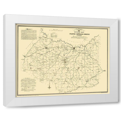 Prince Edward County Virginia - Jacob 1879 White Modern Wood Framed Art Print by Jacob