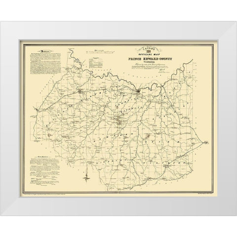 Prince Edward County Virginia - Jacob 1879 White Modern Wood Framed Art Print by Jacob