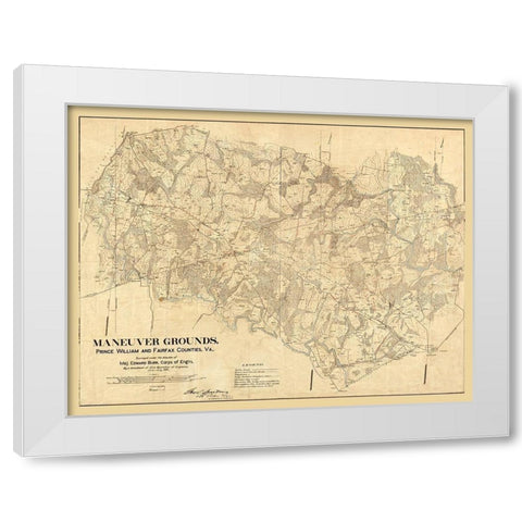 Prince William County Virginia - Burr 1904 White Modern Wood Framed Art Print by Burr