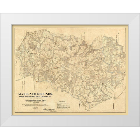 Prince William County Virginia - Burr 1904 White Modern Wood Framed Art Print by Burr