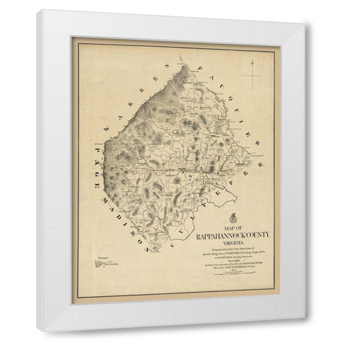 Rappahannock County Virginia - Michie 1866 White Modern Wood Framed Art Print by Michie
