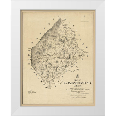 Rappahannock County Virginia - Michie 1866 White Modern Wood Framed Art Print by Michie