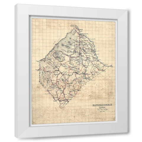 Rappahannock County Virginia - Michie 1863 White Modern Wood Framed Art Print by Michie