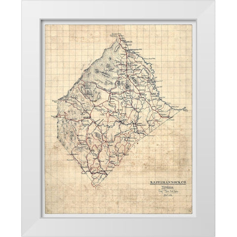 Rappahannock County Virginia - Michie 1863 White Modern Wood Framed Art Print by Michie