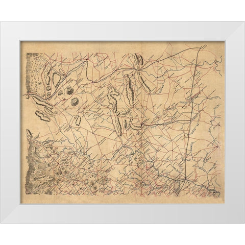 Rappahannock County Virginia - 1860 White Modern Wood Framed Art Print by Unknown