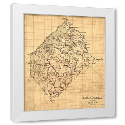 Rappahannock County Virginia - 1863 White Modern Wood Framed Art Print by Unknown