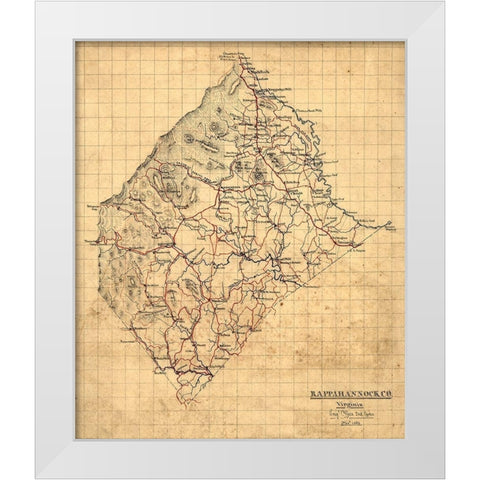 Rappahannock County Virginia - 1863 White Modern Wood Framed Art Print by Unknown