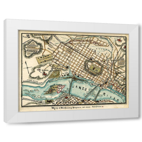 Richmond Virginia - 1863 White Modern Wood Framed Art Print by Unknown
