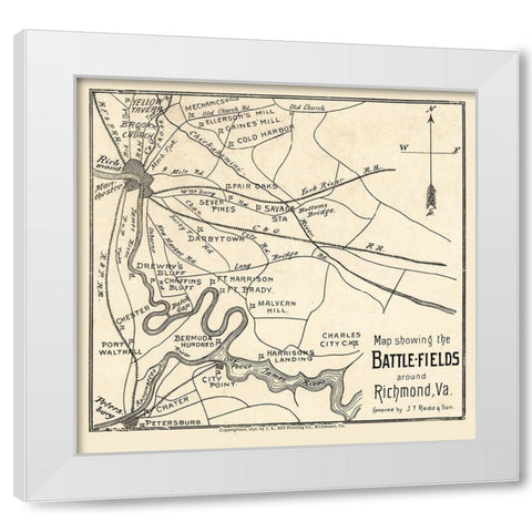Richmond Virginia - Redd 1896 White Modern Wood Framed Art Print by Redd