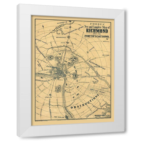 Richmond Virginia - Forbes 1864 White Modern Wood Framed Art Print by Forbes