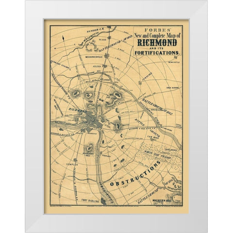 Richmond Virginia - Forbes 1864 White Modern Wood Framed Art Print by Forbes