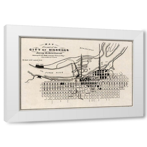 Richmond Virginia - Ludwig 1865 White Modern Wood Framed Art Print by Ludwig