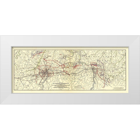 Richmond Petersburg Virginia - Filcher 1907 White Modern Wood Framed Art Print by Filcher