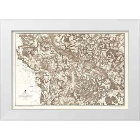 Richmond Virginia - Humphreys 1867 White Modern Wood Framed Art Print by Humphreys