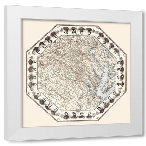 Virginia - 1860 White Modern Wood Framed Art Print by Unknown