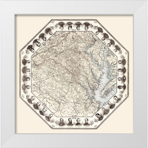 Virginia - 1860 White Modern Wood Framed Art Print by Unknown