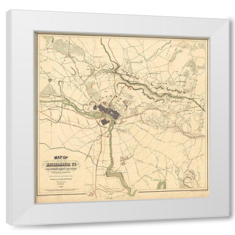 Richmond Virginia - Shell 1864 White Modern Wood Framed Art Print by Shell