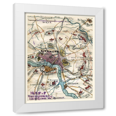 Richmond Virginia - 1865 White Modern Wood Framed Art Print by Unknown
