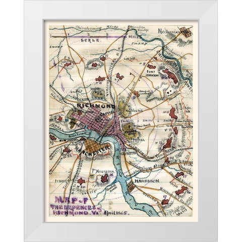 Richmond Virginia - 1865 White Modern Wood Framed Art Print by Unknown