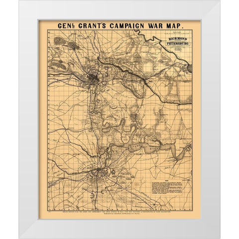 Richmond County Virginia - Bufford 1864 White Modern Wood Framed Art Print by Bufford