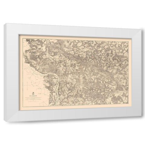 Richmond County Virginia - Michie 1867 White Modern Wood Framed Art Print by Michie