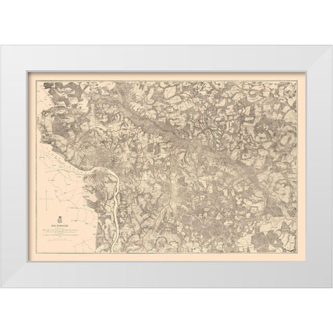 Richmond County Virginia - Michie 1867 White Modern Wood Framed Art Print by Michie