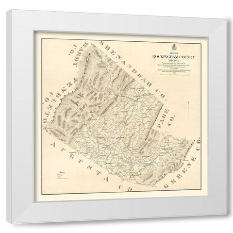 Rockingham County Virginia - Hotchkiss 1875 White Modern Wood Framed Art Print by Hotchkiss
