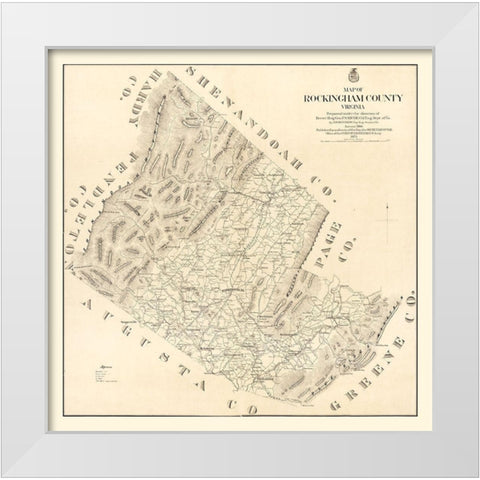 Rockingham County Virginia - Hotchkiss 1875 White Modern Wood Framed Art Print by Hotchkiss