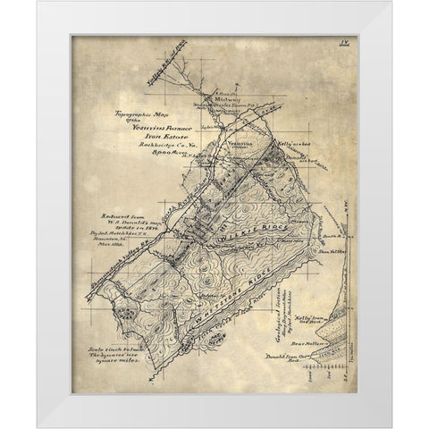 Rockbridge County Virginia - Hotchkiss 1882 White Modern Wood Framed Art Print by Hotchkiss