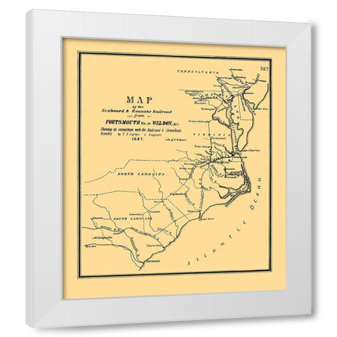 Seaboard and Roanoke Railroad - Bouve 1847 White Modern Wood Framed Art Print by Bouve