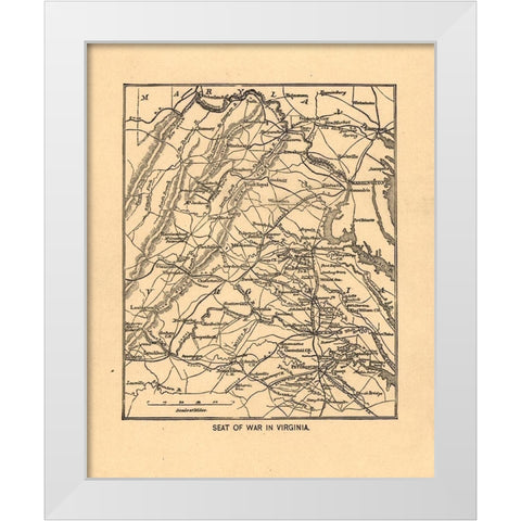 Seat of War Virginia 1865 White Modern Wood Framed Art Print by Unknown