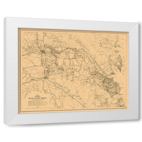 South Eastern Virginia - Cooke 1862 White Modern Wood Framed Art Print by Cooke