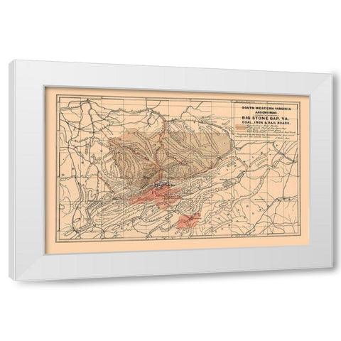 South Western Virginia - Nader 1892 White Modern Wood Framed Art Print by Nader