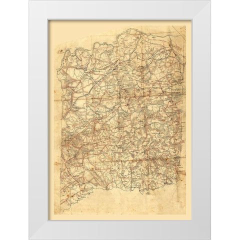Spotsylvania County Virginia - 1860 White Modern Wood Framed Art Print by Unknown
