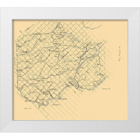 Stafford County Virginia - 1860 White Modern Wood Framed Art Print by Unknown