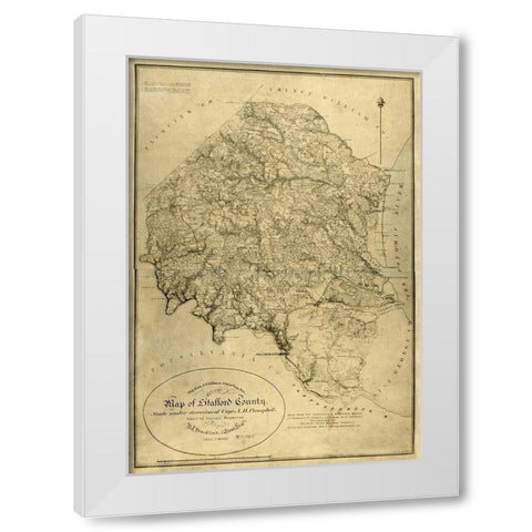 Stafford County Virginia - Campbell 1864 White Modern Wood Framed Art Print by Campbell