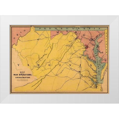 Virginia Maryland - Bufford 1861 White Modern Wood Framed Art Print by Bufford