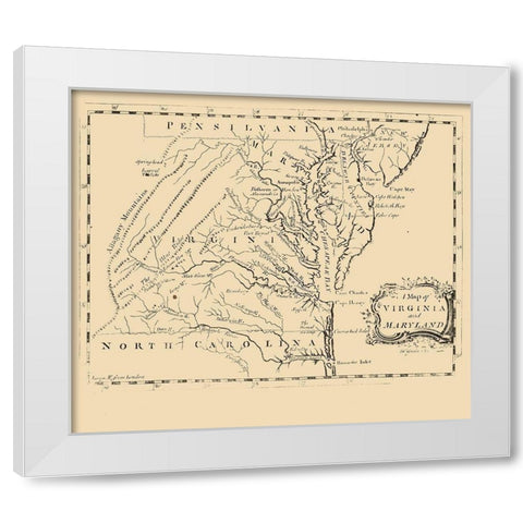 Virginia Maryland - Gavin 1767 White Modern Wood Framed Art Print by Gavin