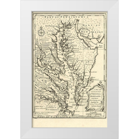 Virginia Maryland - Bowen 1752 White Modern Wood Framed Art Print by Bowen