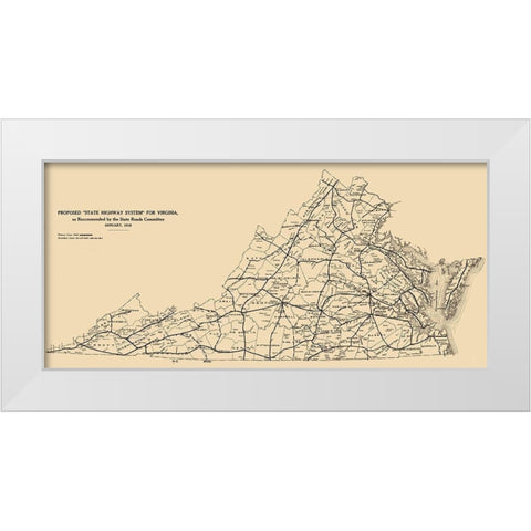 Virginia - 1918 White Modern Wood Framed Art Print by Unknown