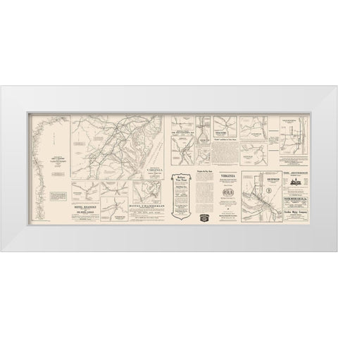 Virginia - 1912 White Modern Wood Framed Art Print by Unknown