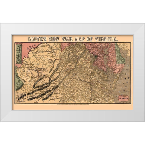 Virginia - Lloyd 1862 White Modern Wood Framed Art Print by Lloyd