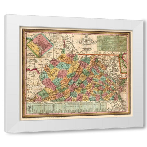 Virginia - Mitchell 1834 White Modern Wood Framed Art Print by Mitchell