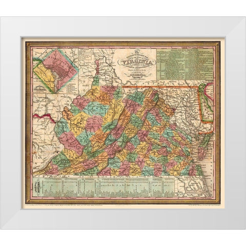 Virginia - Mitchell 1834 White Modern Wood Framed Art Print by Mitchell