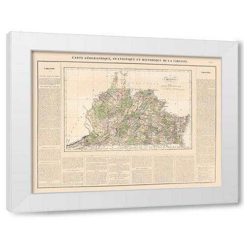 Virginia - 1825 White Modern Wood Framed Art Print by Unknown