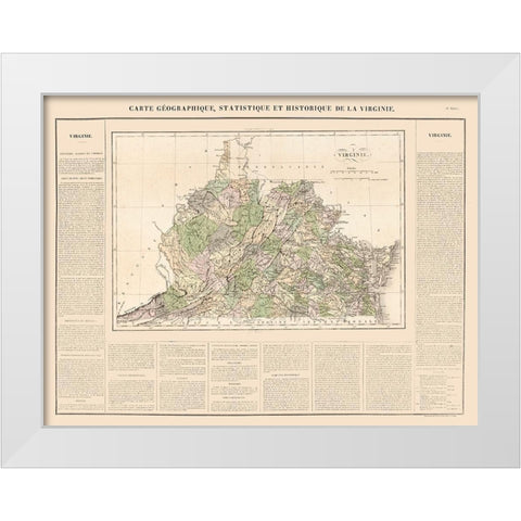 Virginia - 1825 White Modern Wood Framed Art Print by Unknown
