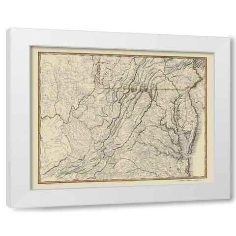 Virginia - Flowman 1814 White Modern Wood Framed Art Print by Flowman