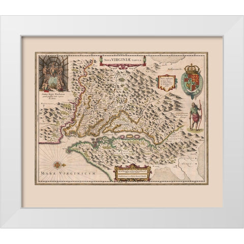 Virginia - 1644 White Modern Wood Framed Art Print by Unknown